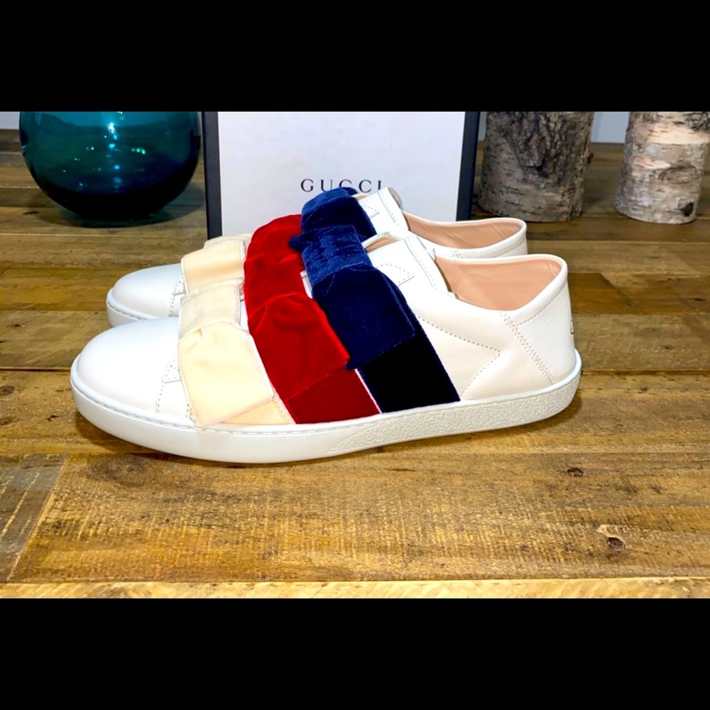 Gucci Ace leather bow slip-on sneakers - Picture 3 of 8